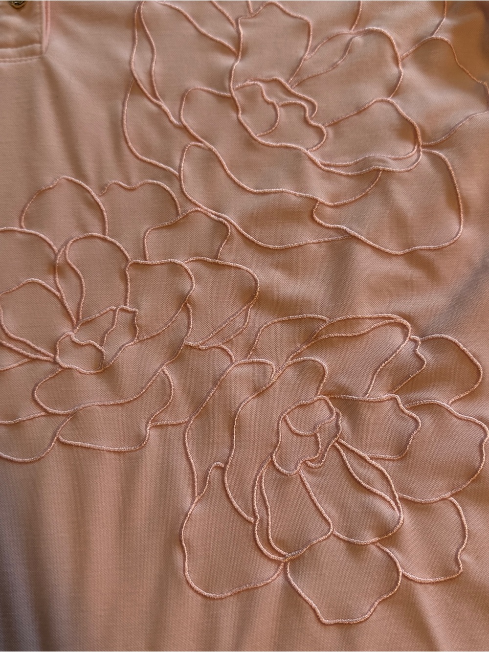 Karl Lagerfeld Paris Pink Floral Embroidered Polo Top Shirt Size M - Picture 8 of 10